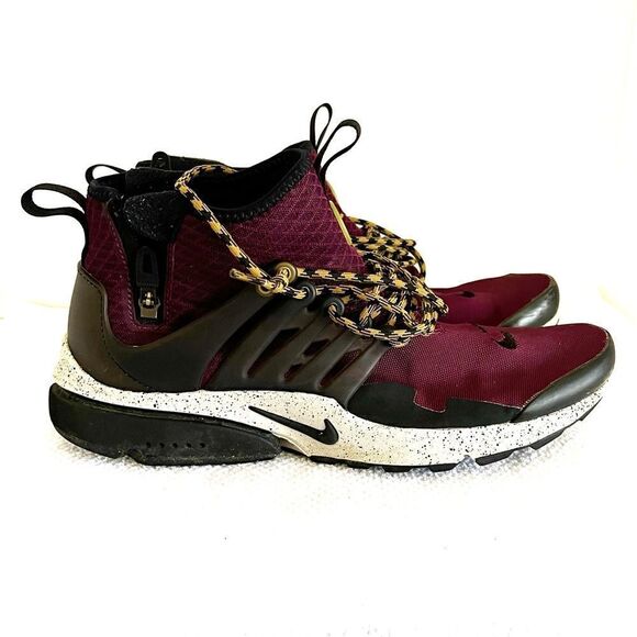 Nike Air Presto Mid Utility Men's Running Shoes Bordeaux/ 859524-600 Sz 9 - Picture 2 of 9